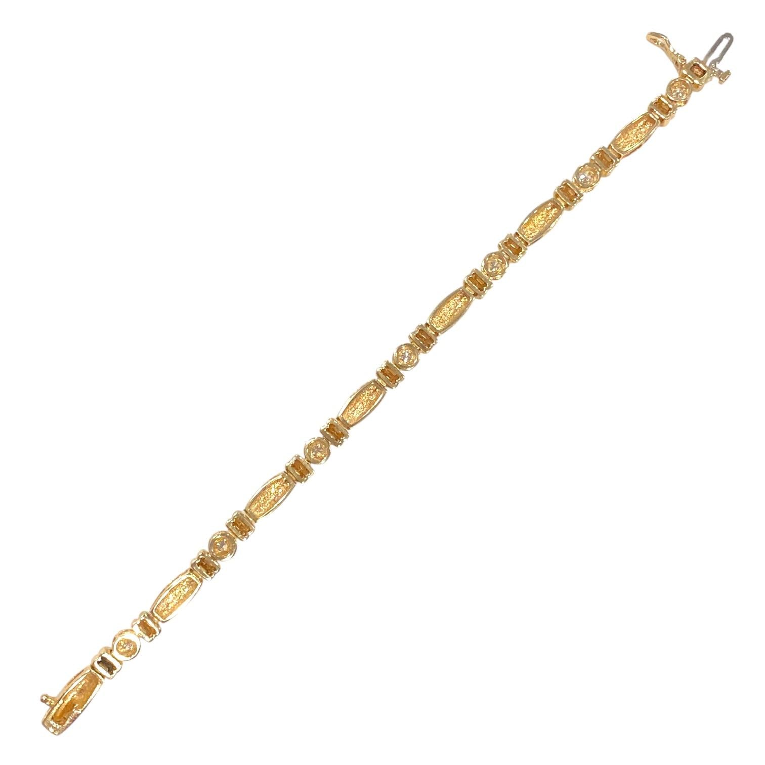 Vintage 14K Yellow Gold Diamond Bracelet