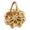 Vintage 14K Diamond Cluster Earrings with Enamel Accents
