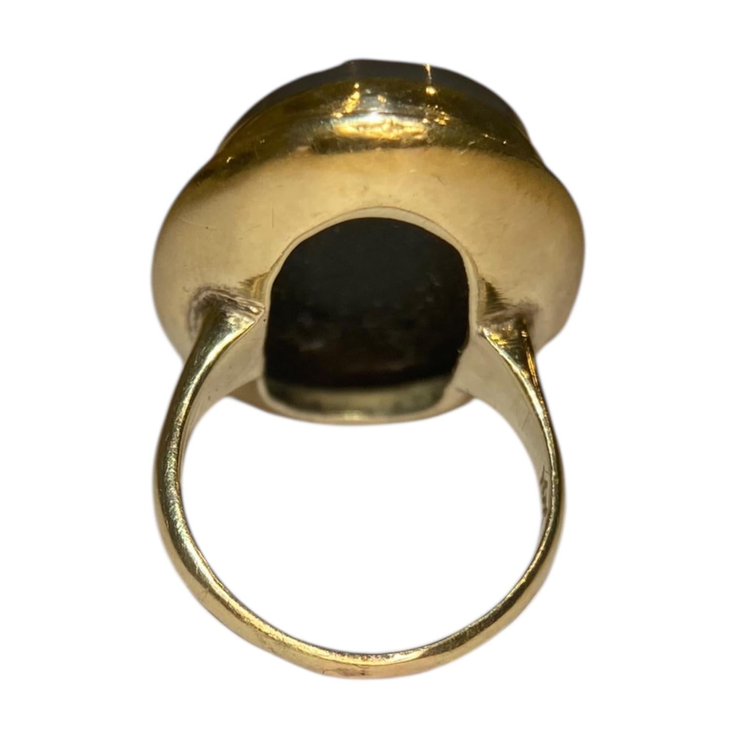 Antique 14K Gold Agate Cameo Ring