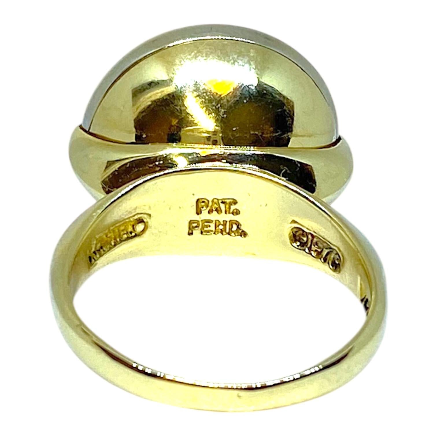 Vintage Angel Castelo 18K Onyx Diamond Spinner Ring