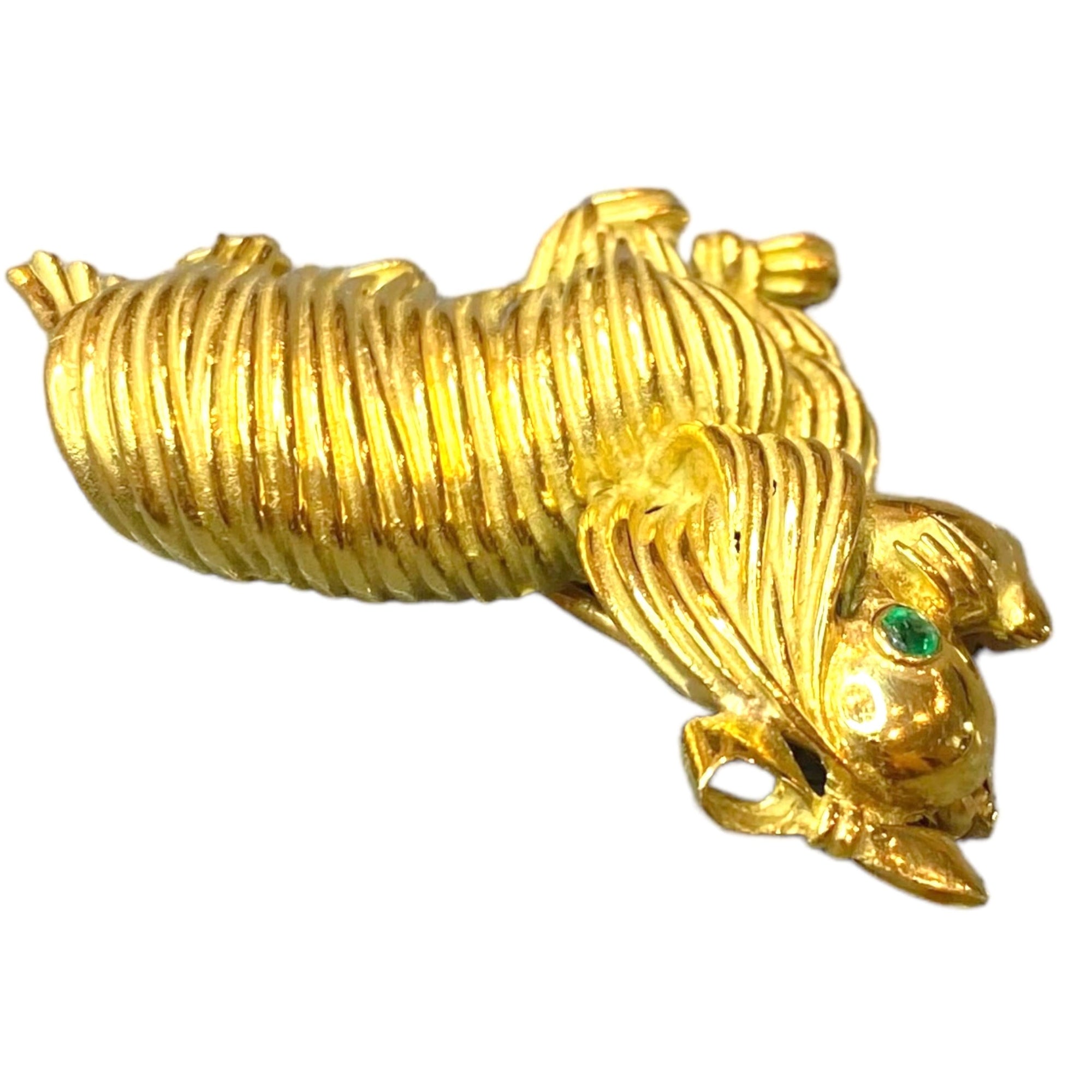 Vintage 18K Dog Brooch