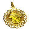 Vintage "Fortuna, Goddess of Luck" 18K Double Sided Pendant
