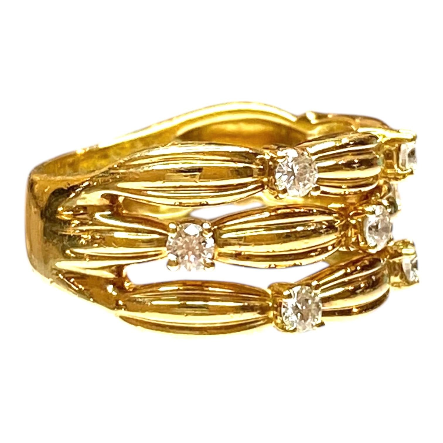 Tiffany & Co. 1992 Signature Basket Weaves Diamond Ring