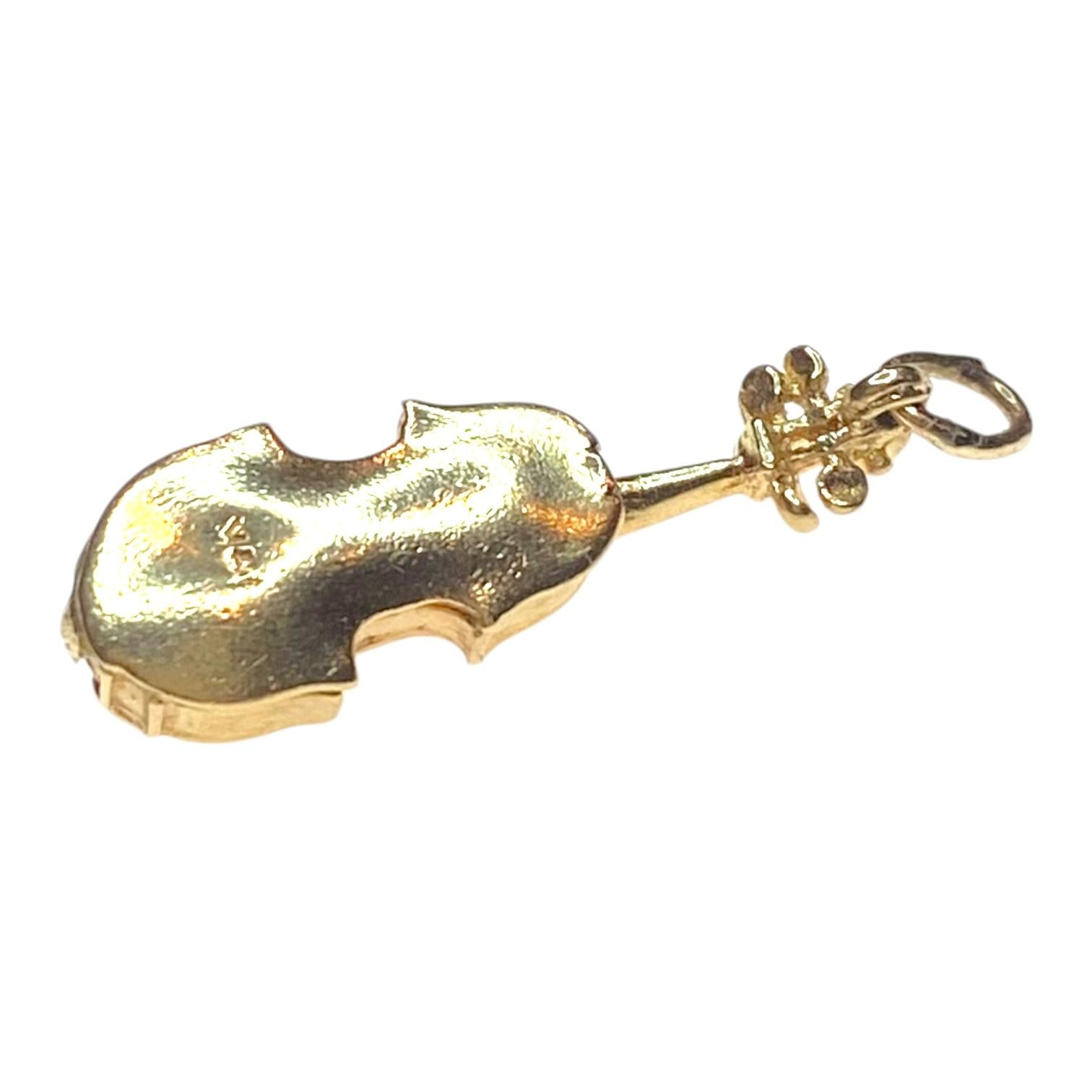 Vintage 14K Yellow Gold Violin Charm