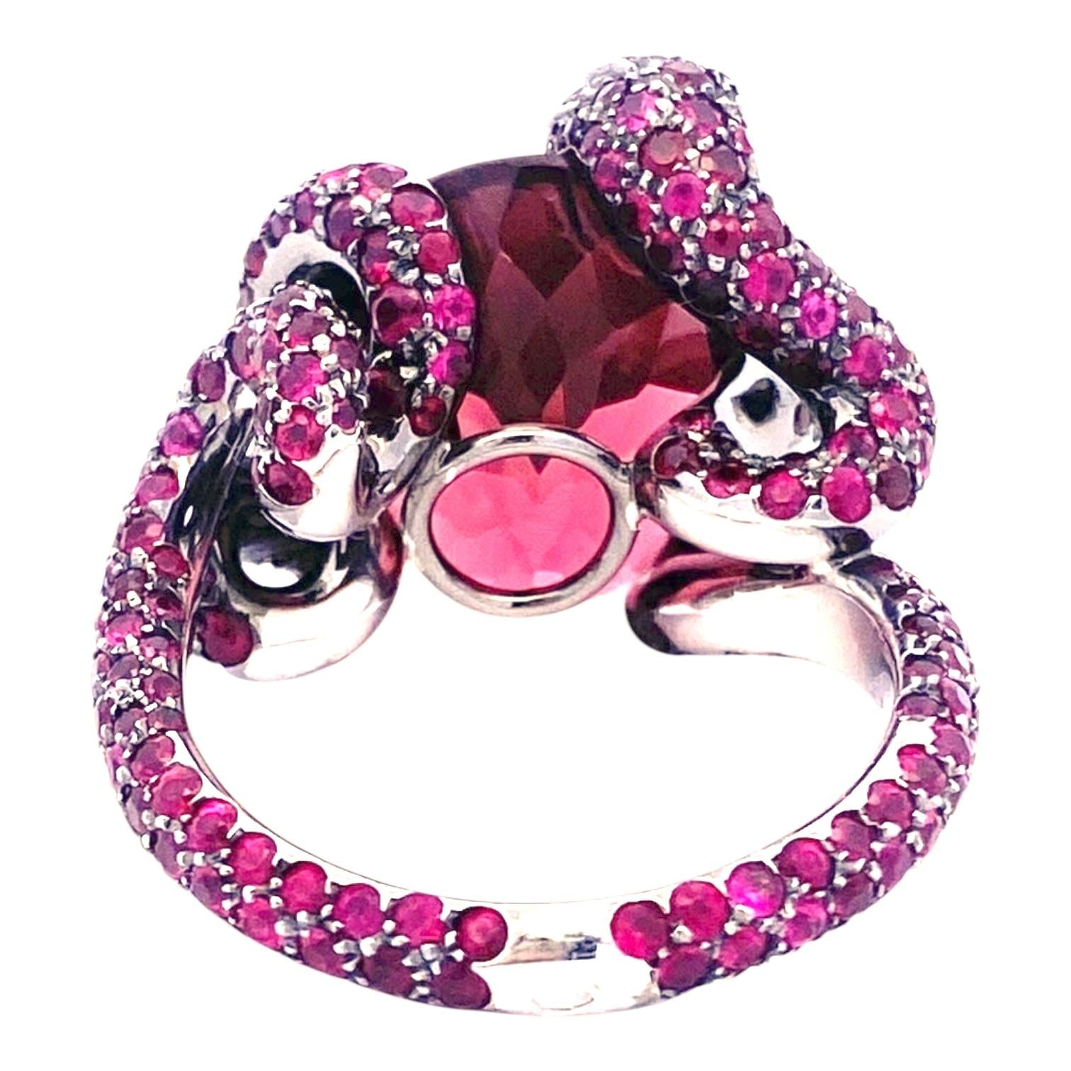 Boucheron Tourmaline Ruby Emerald Python Ring