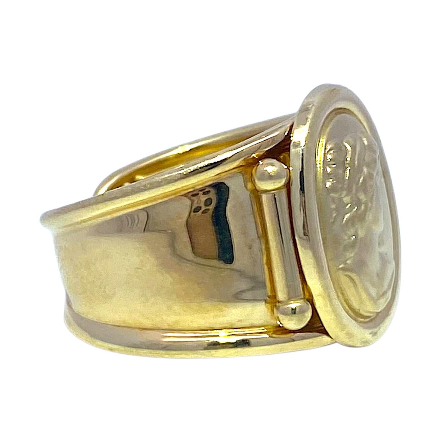 Vintage 14K Gold Flexible Cameo Ring