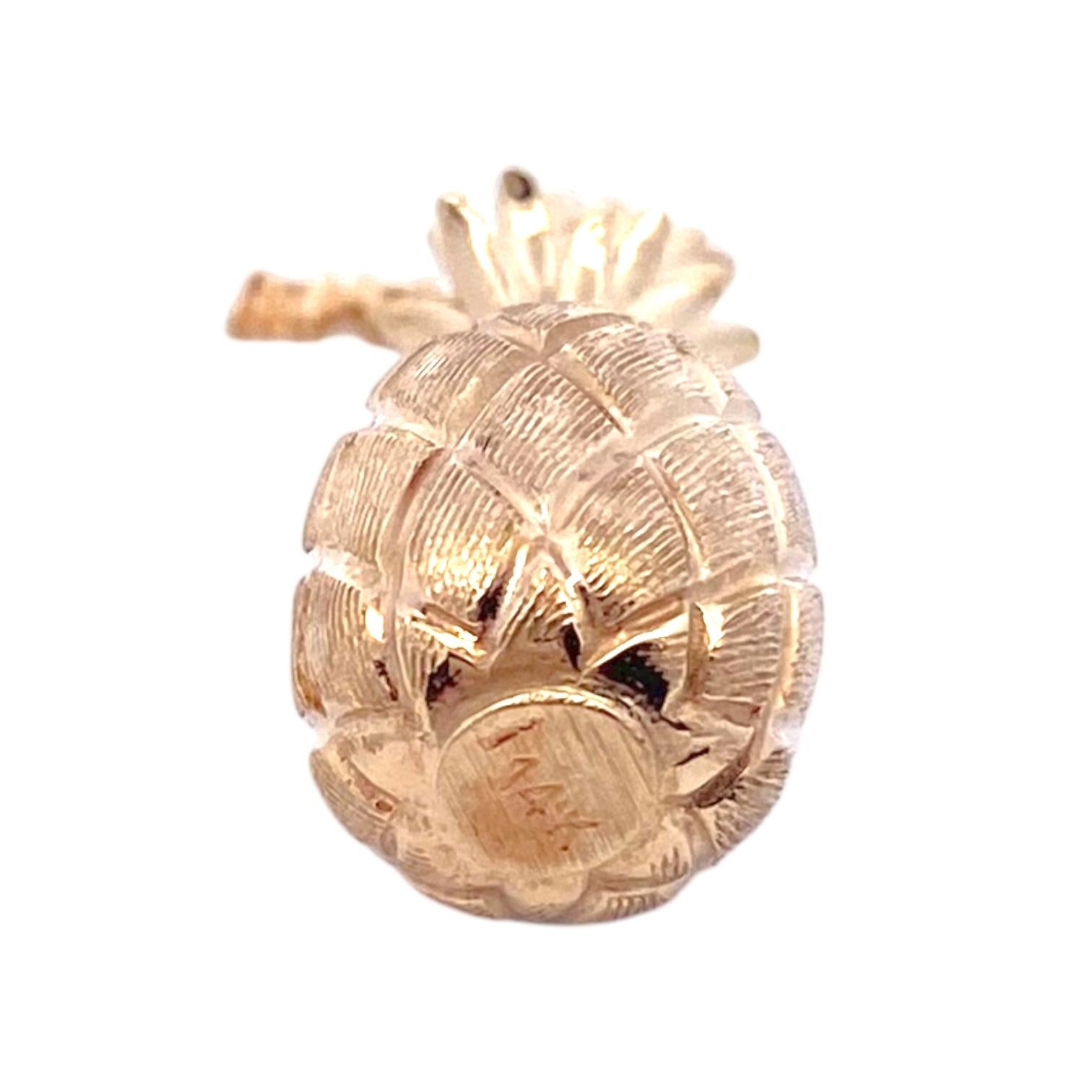 Vintage 14K Gold Hawaii Pineapple Charm Pendant