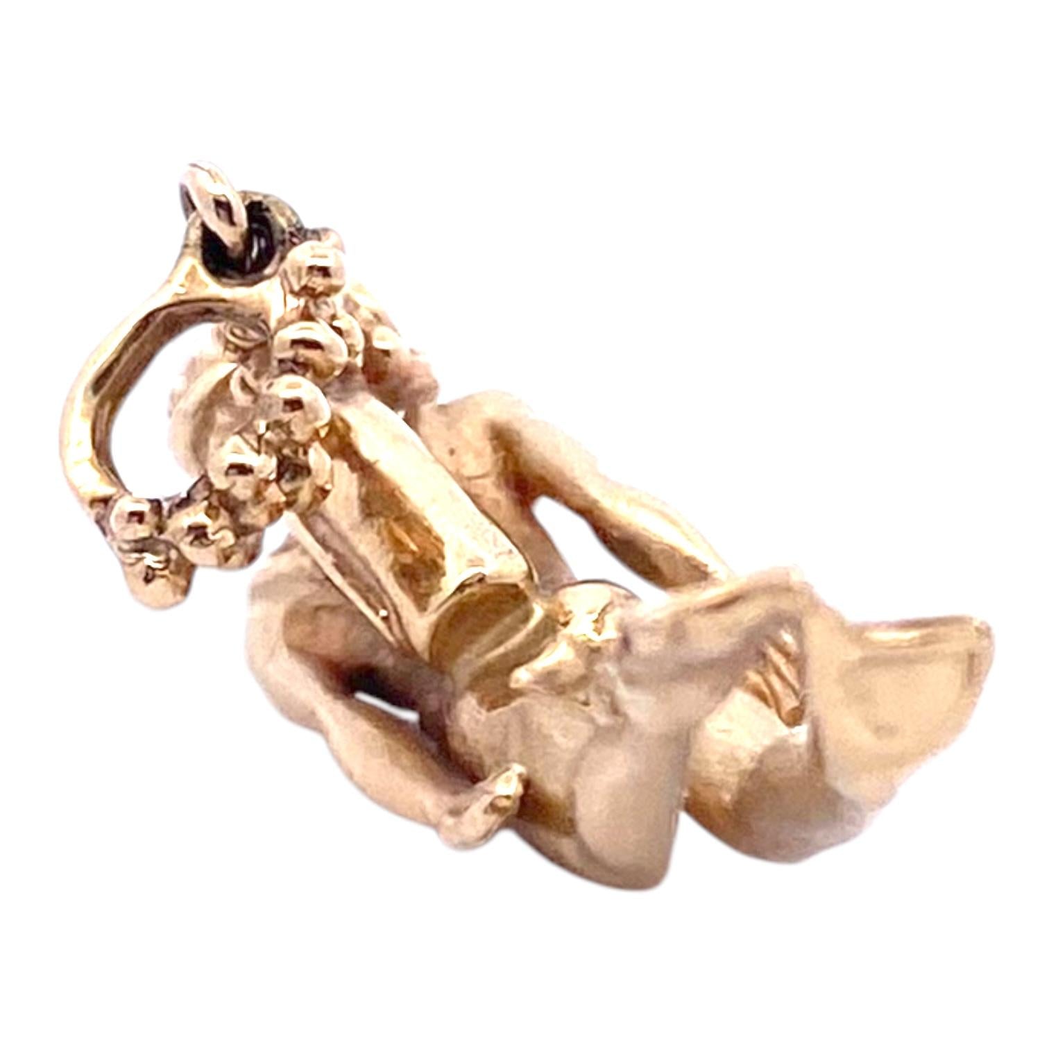 Vintage 14K Diamond Set Scuba Diver Charm Pendant