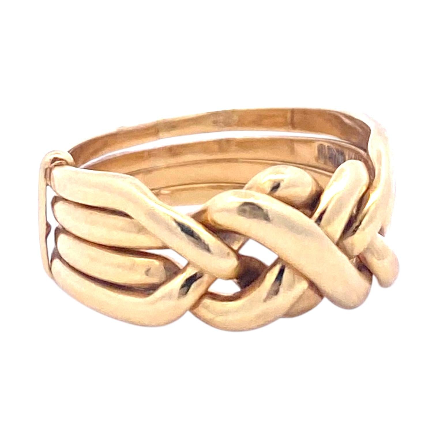 Vintage 18K Yellow Gold Puzzle Ring Size 7