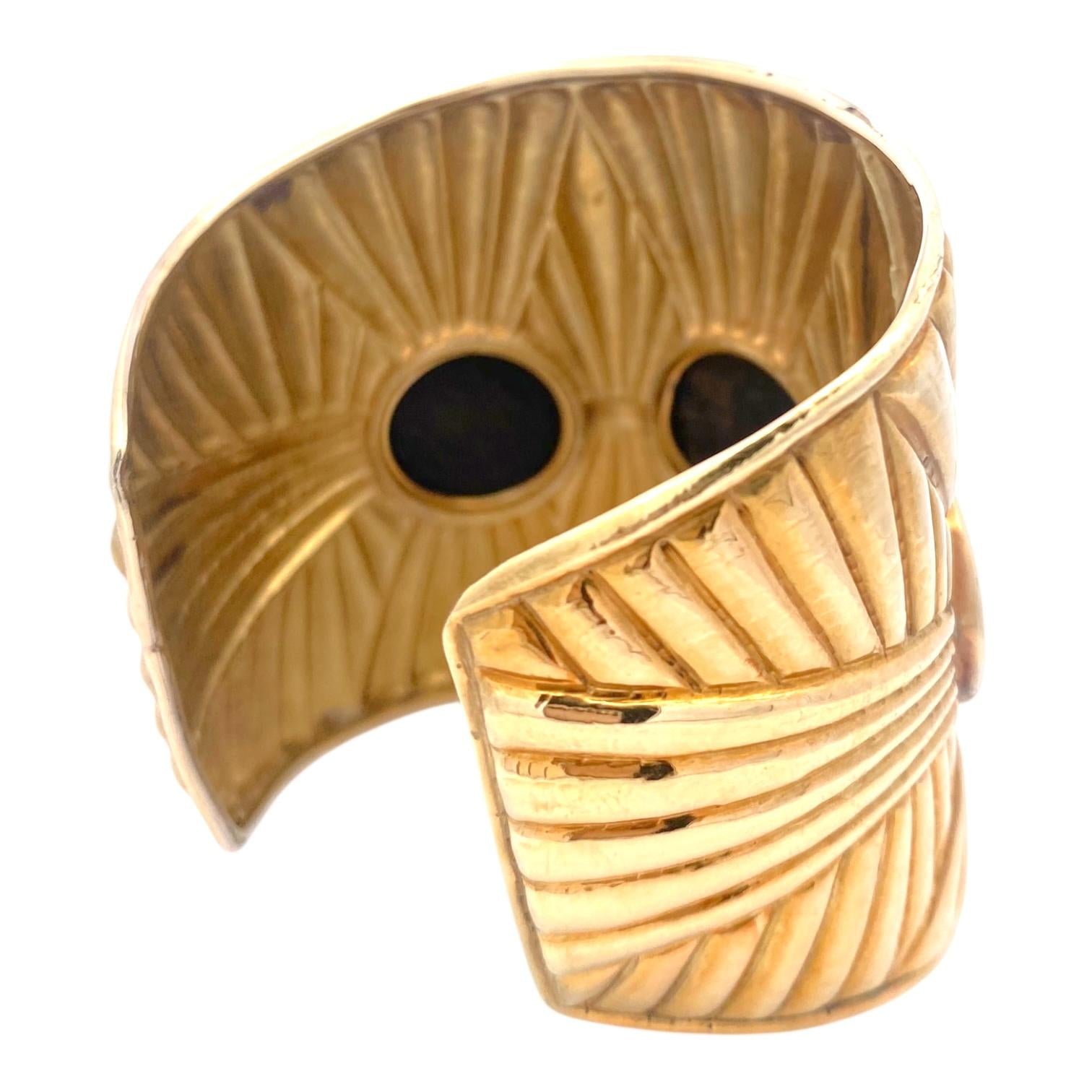 Large 18K Gold Roman Coins Cuff Bracelet