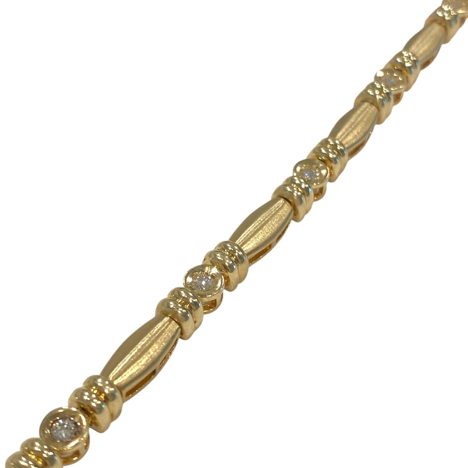 Vintage 14K Yellow Gold Diamond Bracelet