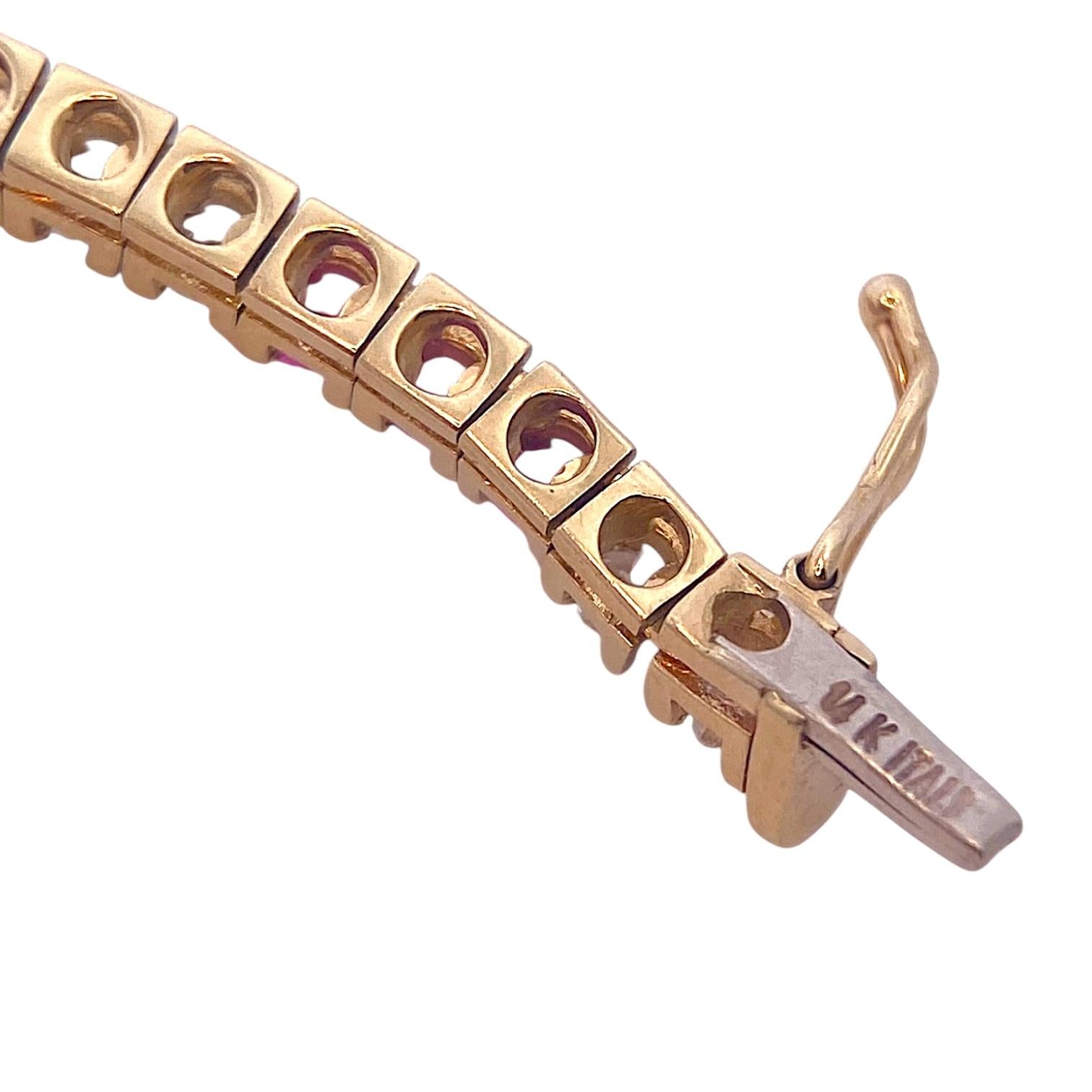 14K Yellow Gold Ruby & Diamond Tennis Bracelet