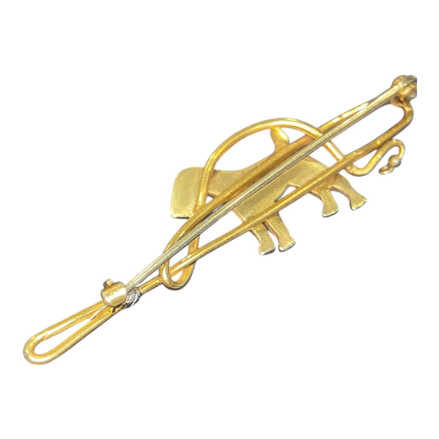 Vintage 14K Terrier with Leash Dog Pin