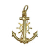 14K Yellow Gold Anchor Pendant