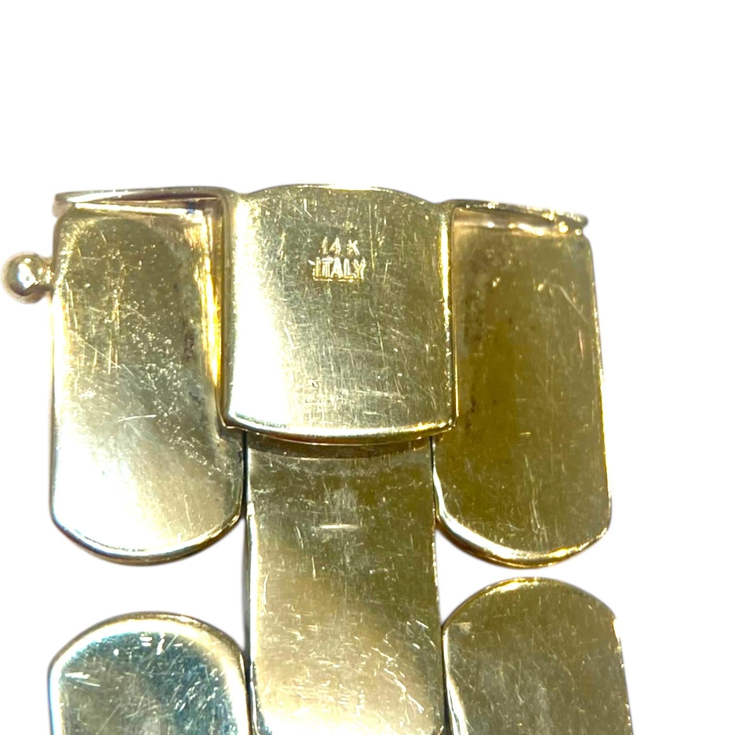 Vintage 14K Yellow Gold Wide Links Bracelet