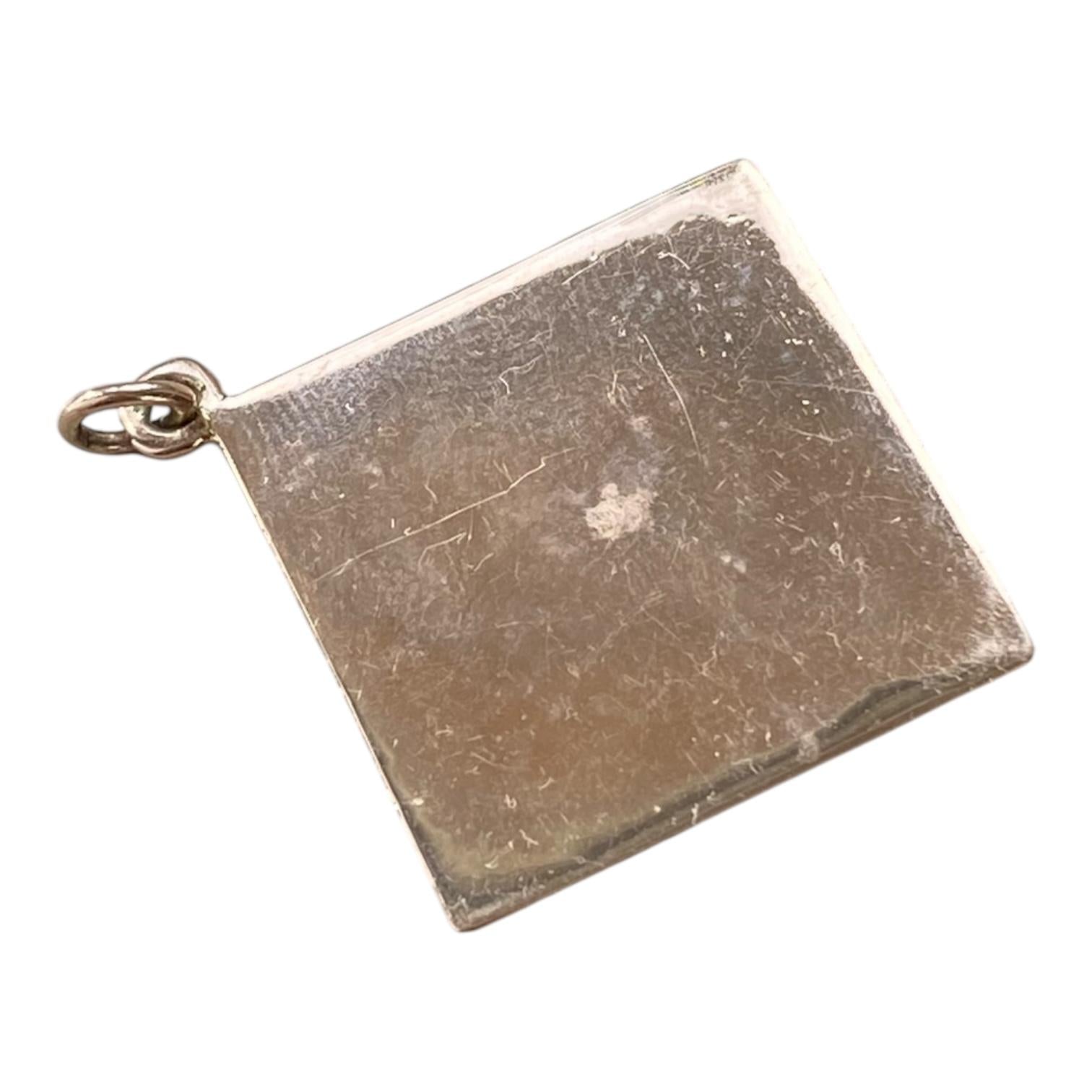 Antique 14K Rose Gold Enamel Four Leaf Clover Charm Pendant