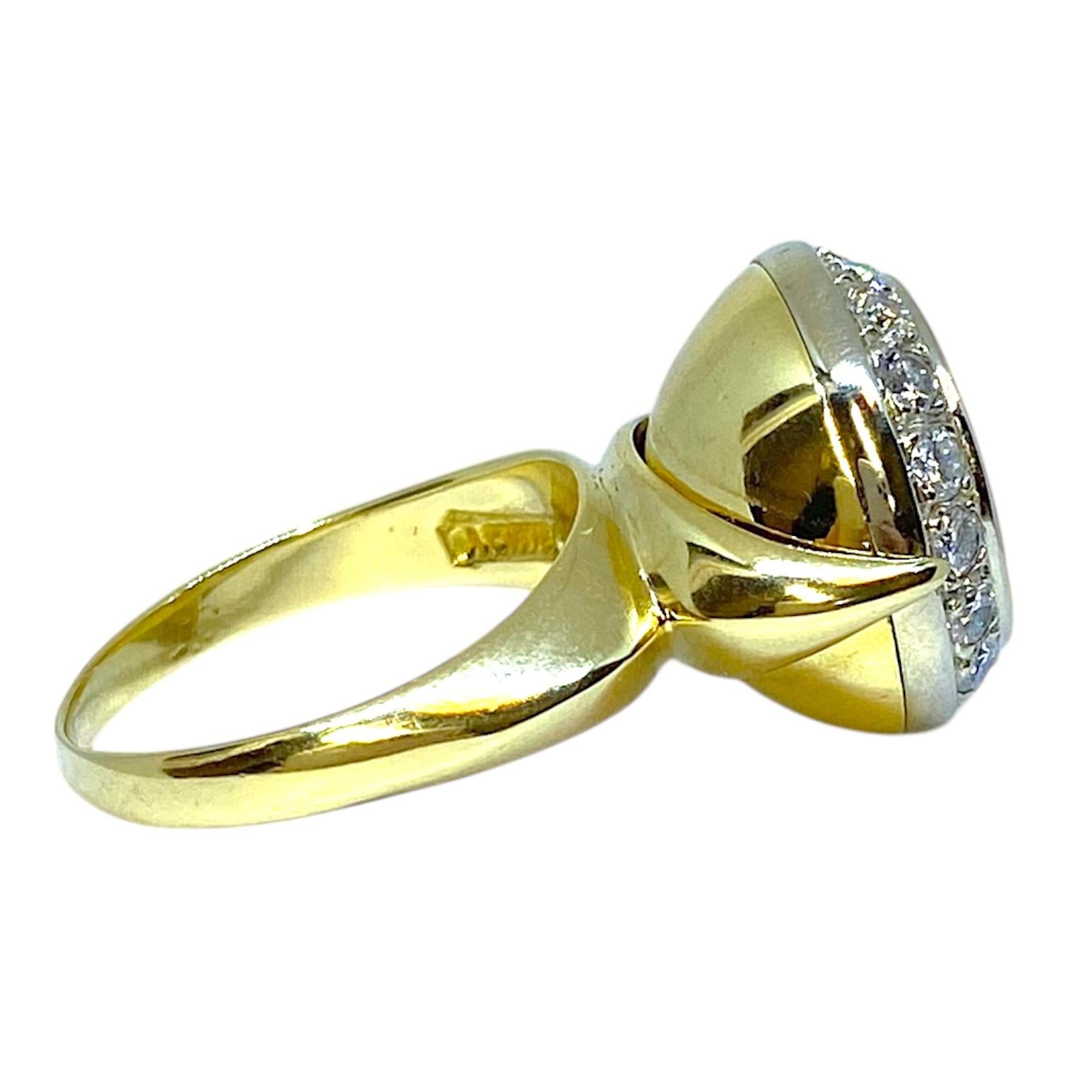 Vintage Angel Castelo 18K Onyx Diamond Spinner Ring