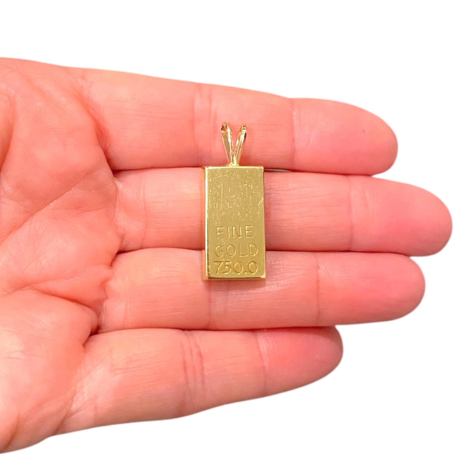 Vintage 18K Gold Bar Pendant HIGH KARAT LLC - Main Image