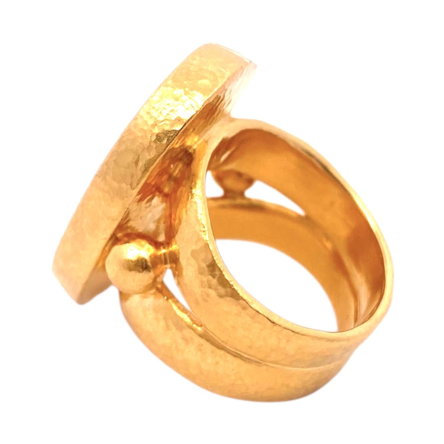 GURHAN Antiquities 24K Gold Large Carnelian Intaglio Signet Ring