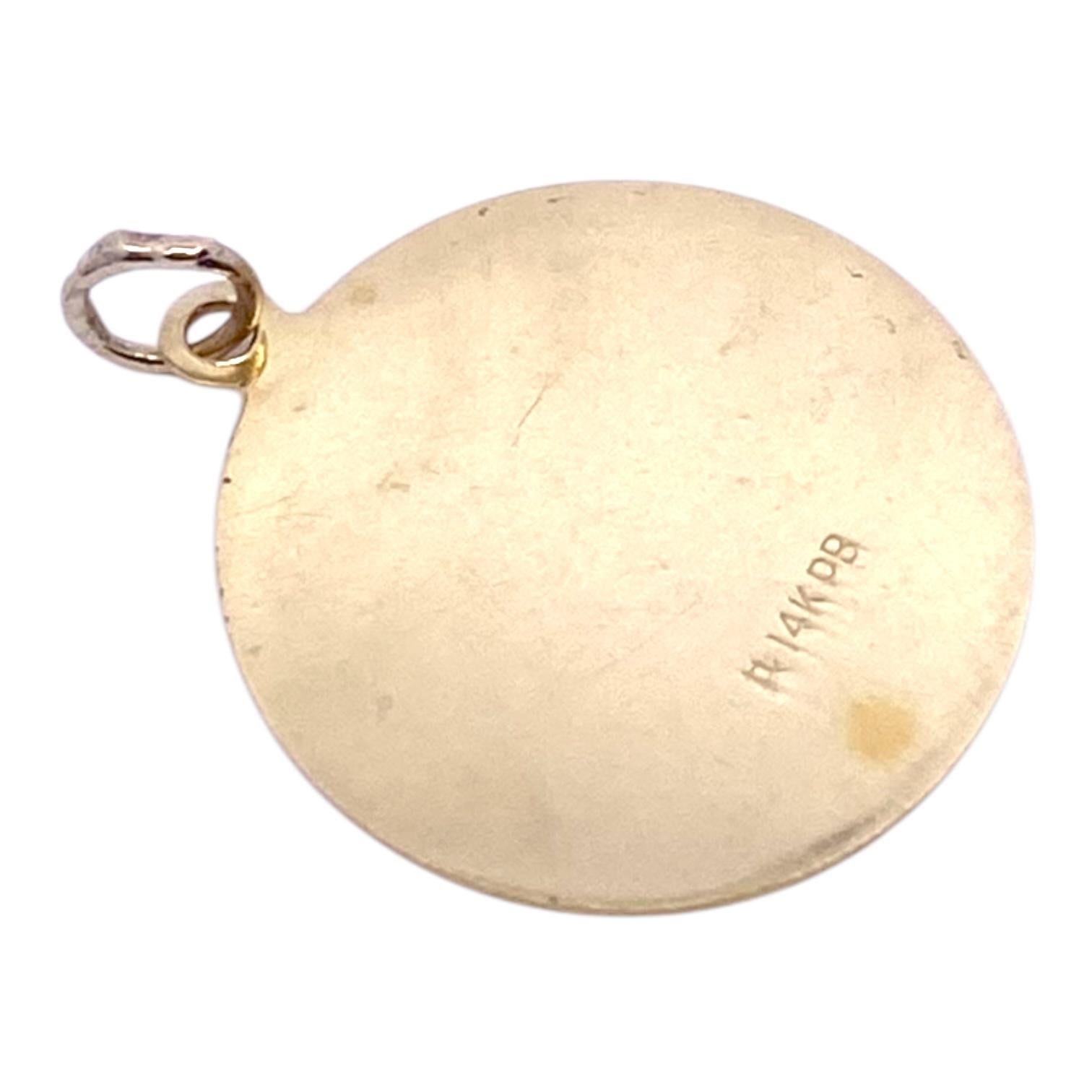 Vintage 14K Saint Joseph Pray For Us Charm Pendant