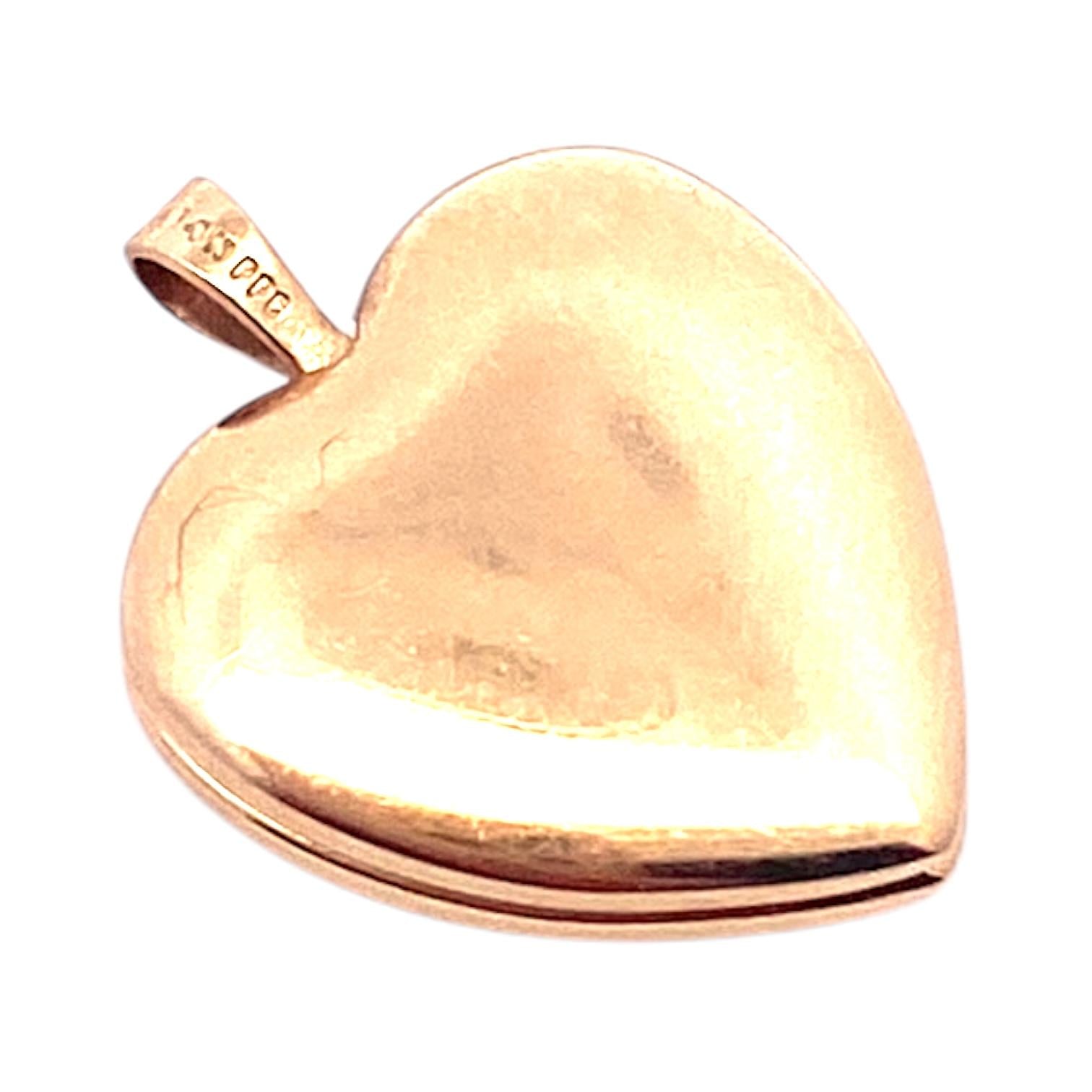 Vintage 14K Yellow Gold Small Heart Locket Charm Pendant