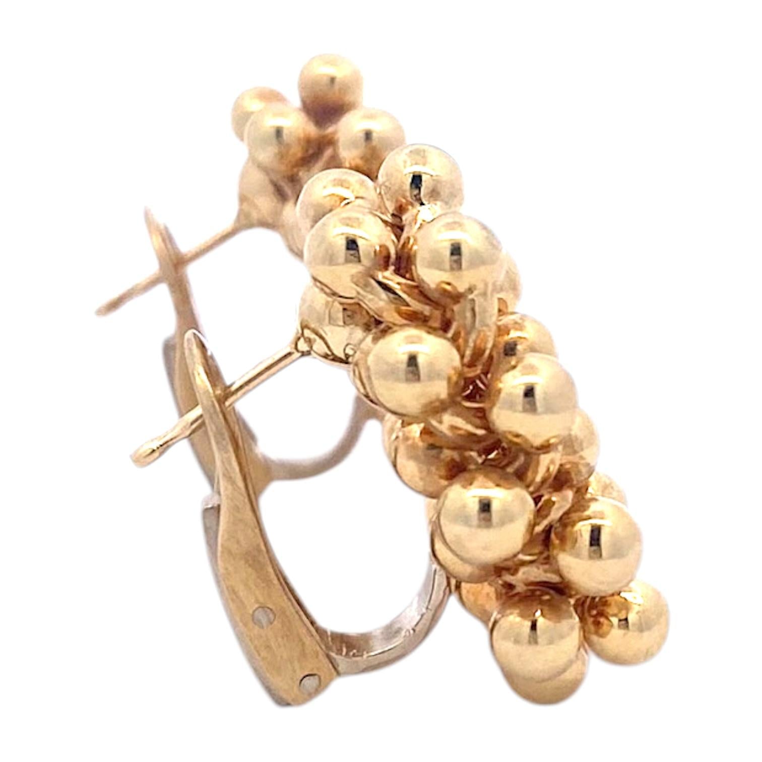 Vintage Chiampesan 18K Yellow Gold Beaded Earrings