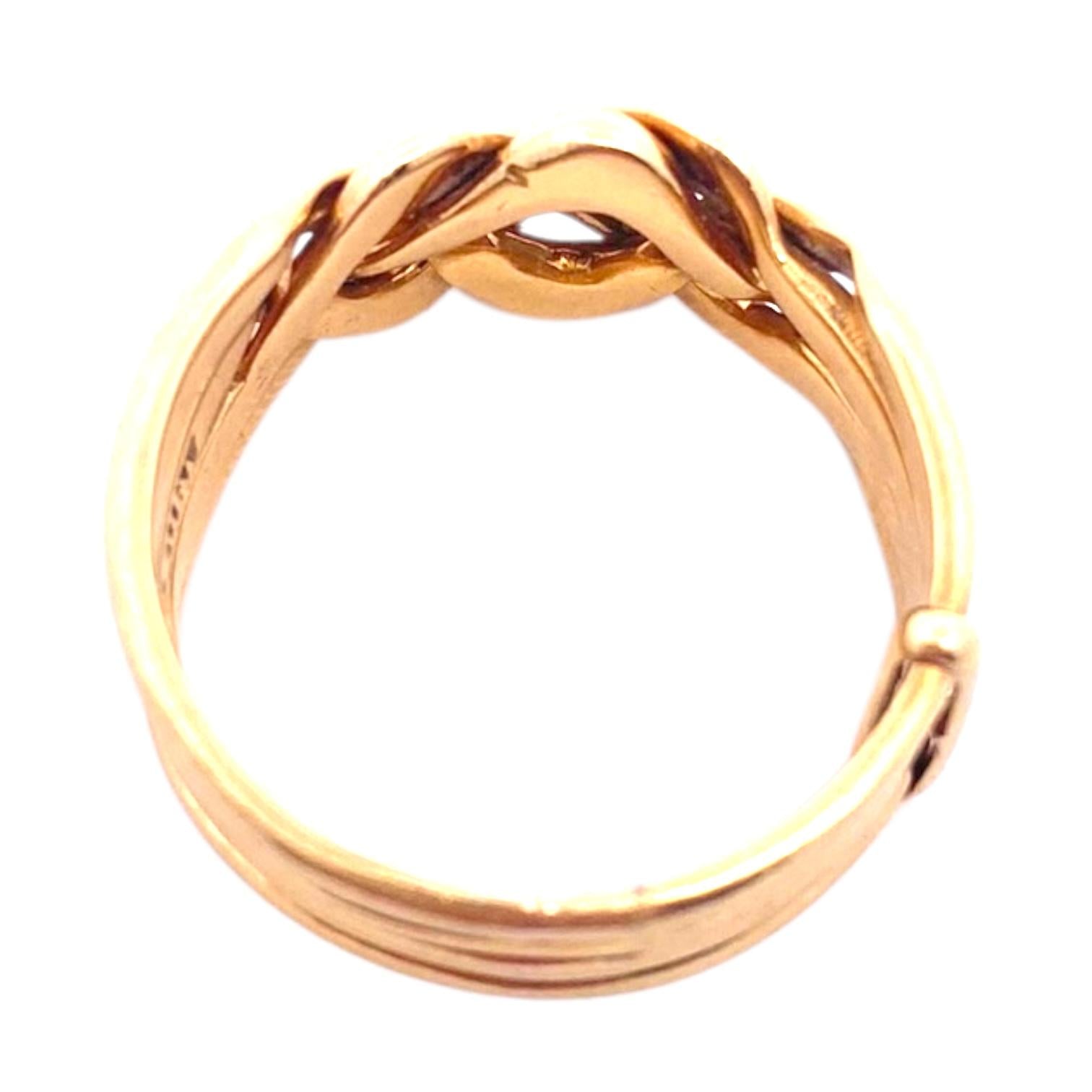Vintage 18K Yellow Gold Puzzle Ring Size 7