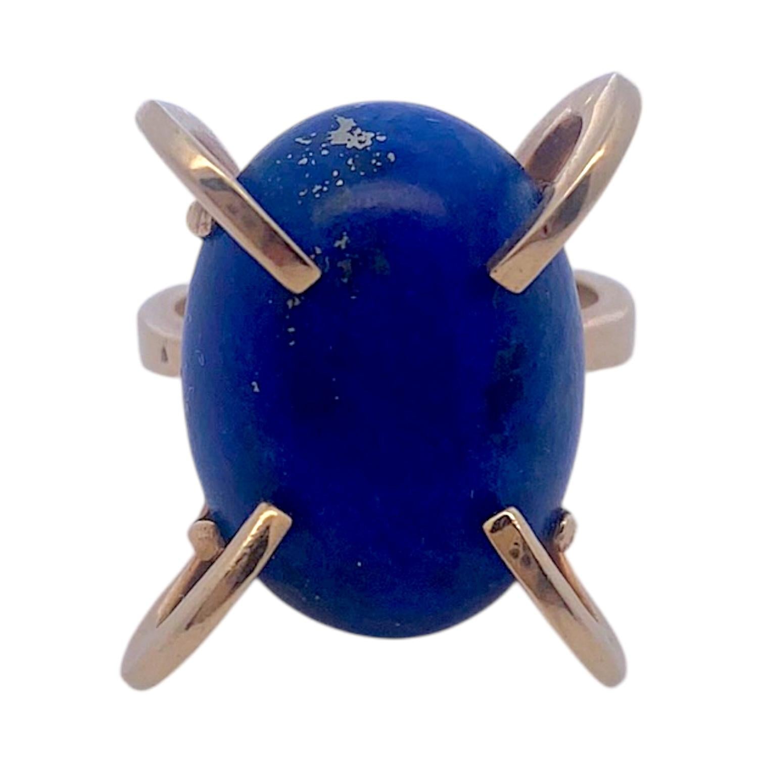 Vintage 14K Yellow Gold Lapis Lazuli Ring