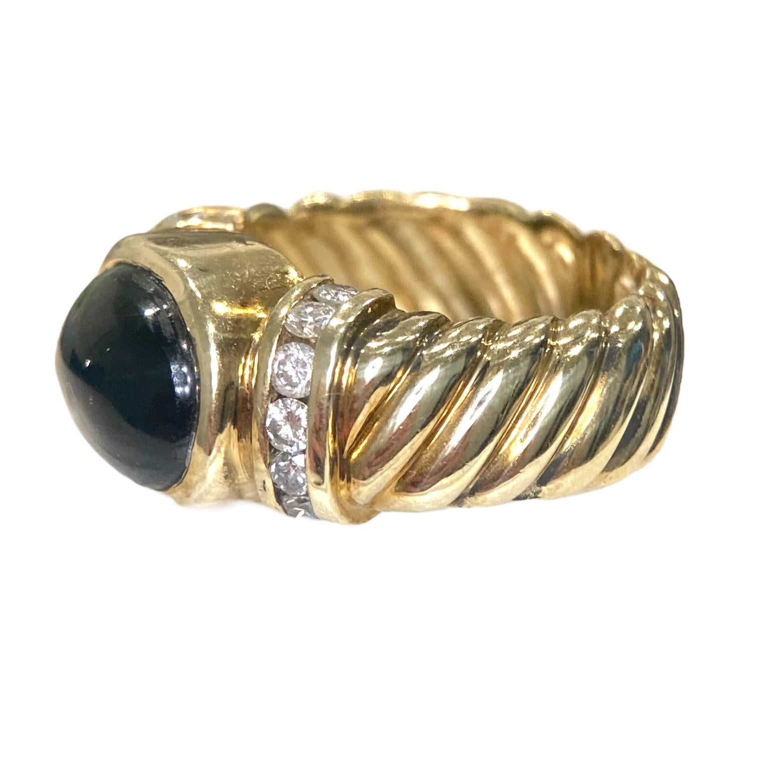 Vintage 14K Green Tourmaline Diamond Earrings