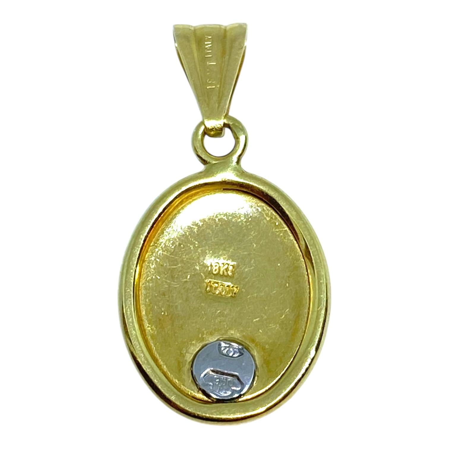 Vintage 18K Gold and Platinum Cameo Pendant