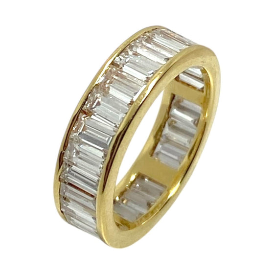 Vintage 18K Yellow Gold Baguette Cut Diamond Eternity Band