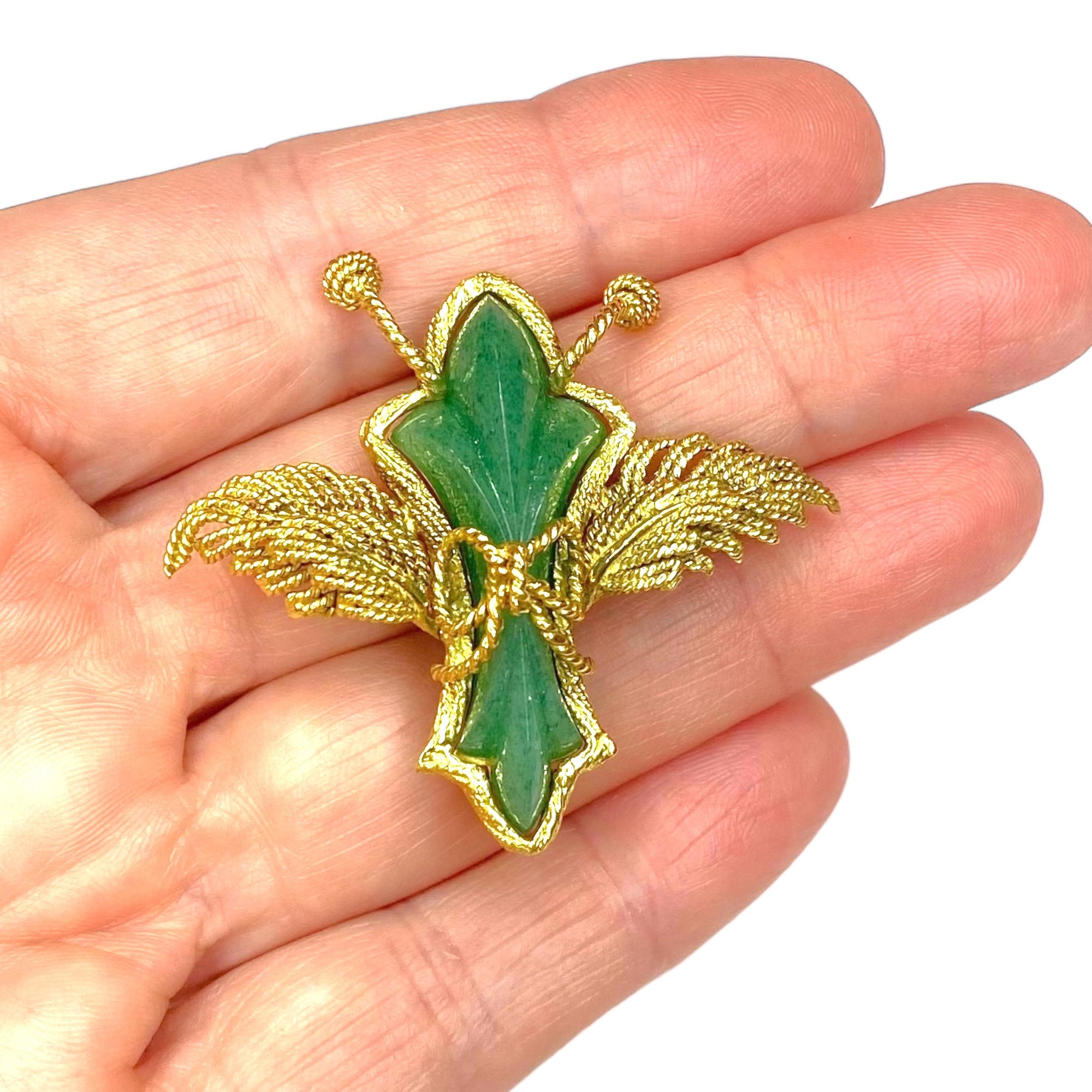 Vintage Tiffany & Co. 18K Aventurine Insect Brooch
