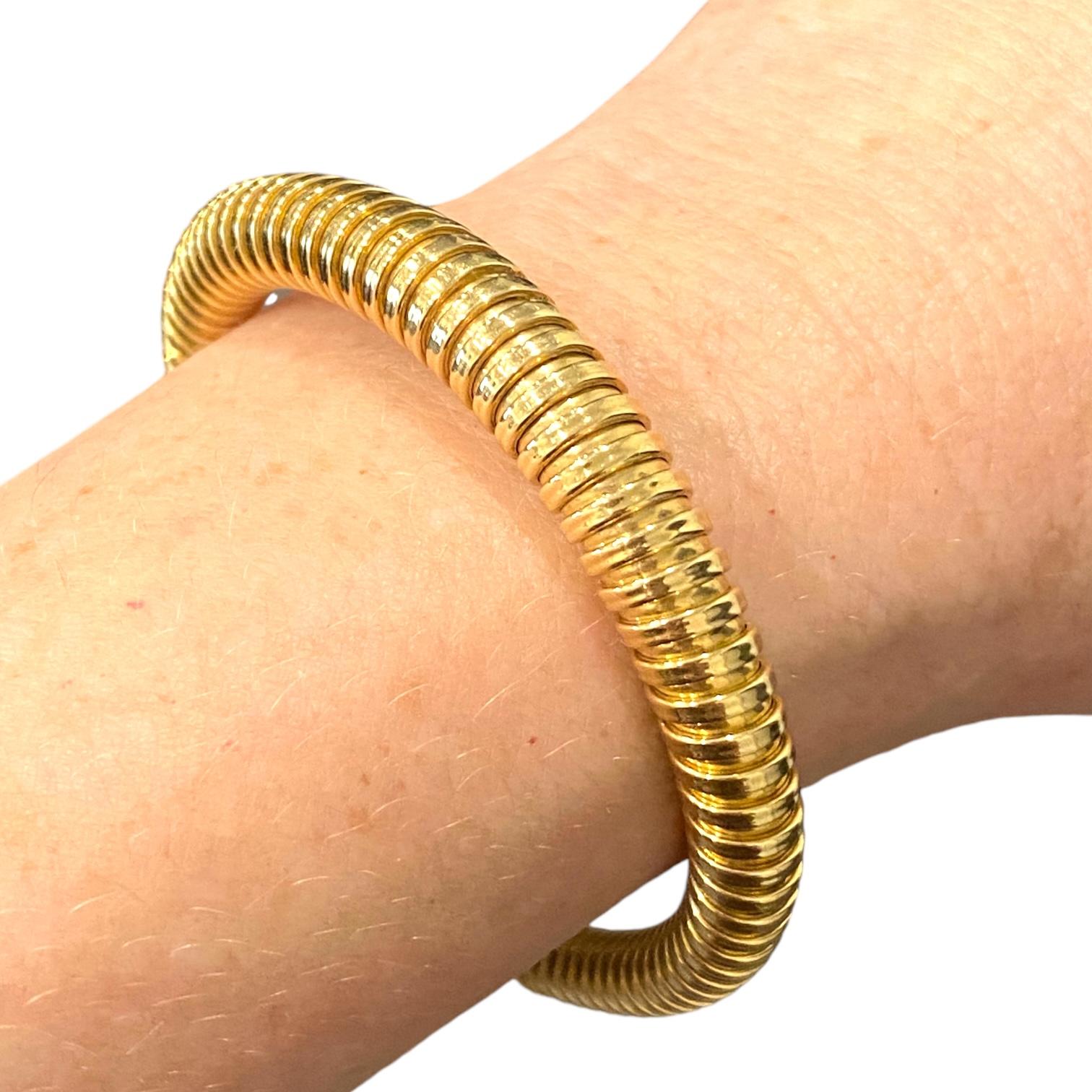 Vintage 18K Yellow Gold Tubogas Bracelet