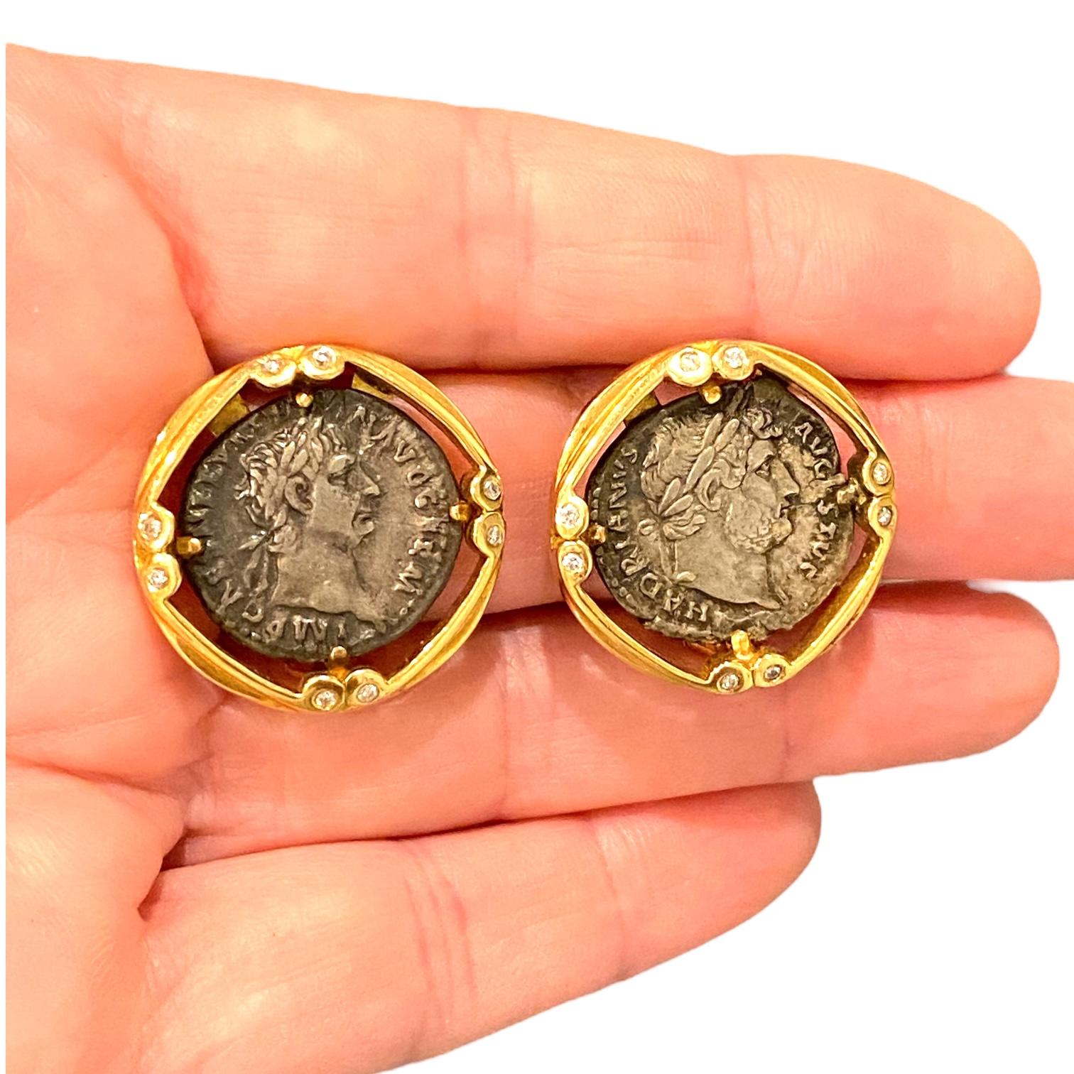 Vintage 18K Gold and Byzantine Coin Earrings