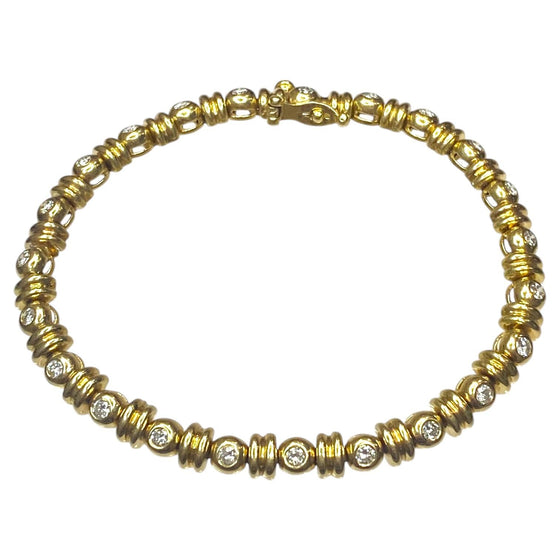 Vintage 14K Gold Diamond Bubbles Bracelet