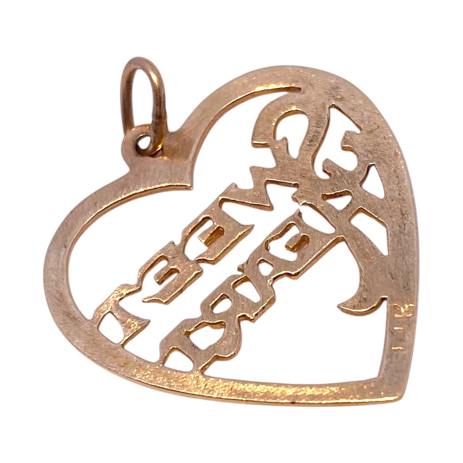 Vintage 14K Sweet Heart Charm Pendant