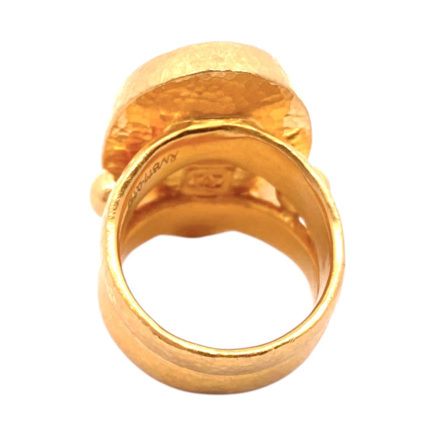 GURHAN Antiquities 24K Gold Large Carnelian Intaglio Signet Ring