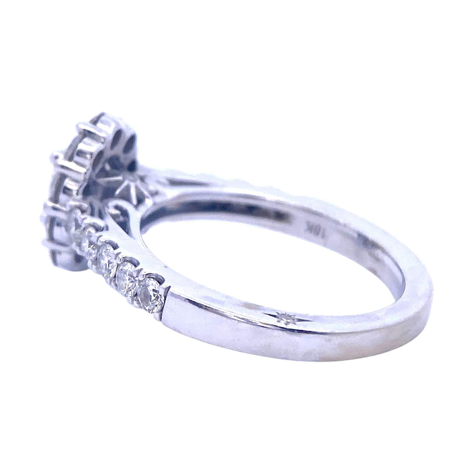 Marchesa 18K White Gold Oval Diamond Engagement Ring
