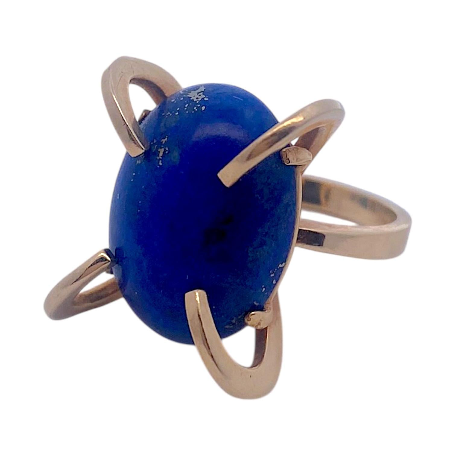 Vintage 14K Yellow Gold Lapis Lazuli Ring