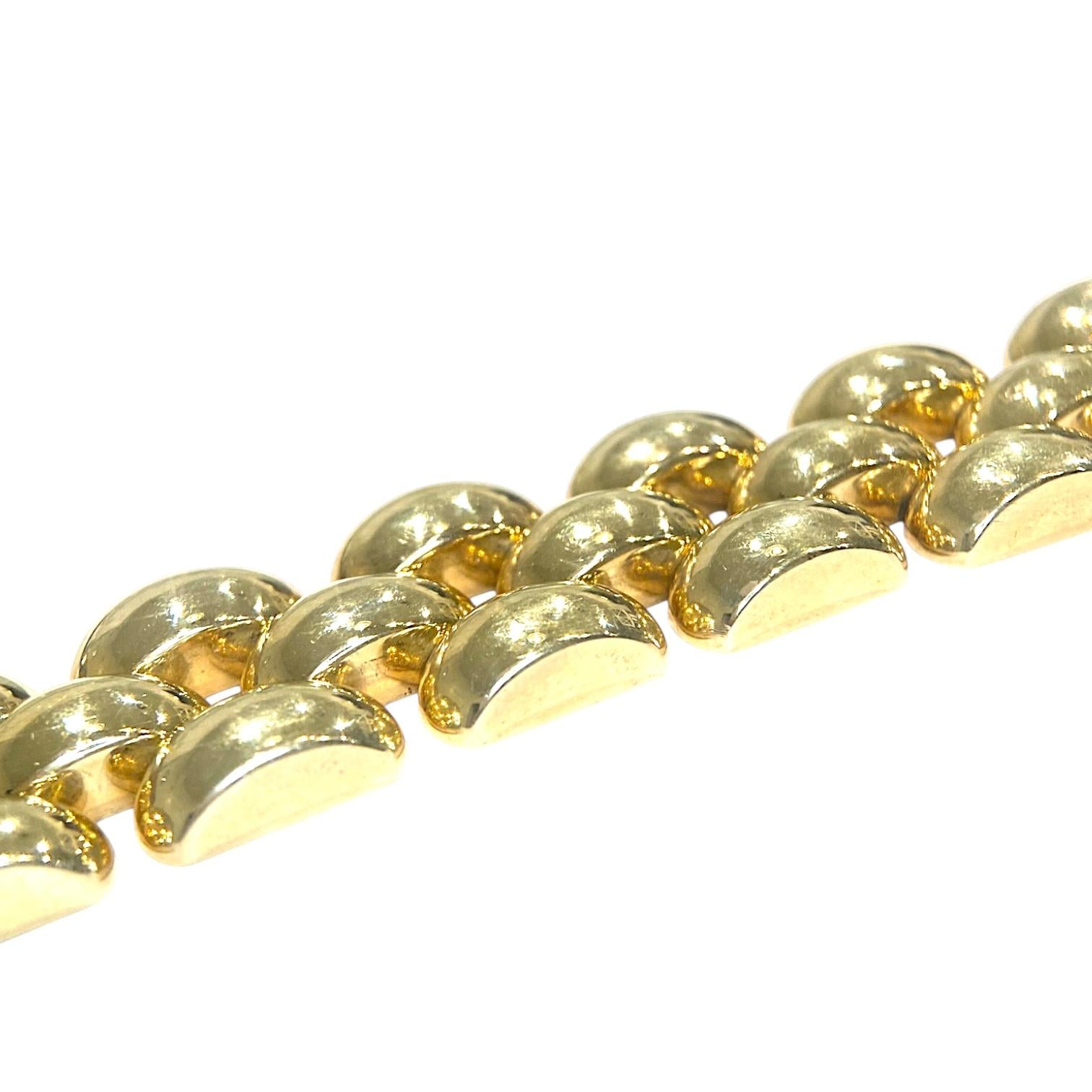 Vintage 14K Yellow Gold Wide Links Bracelet