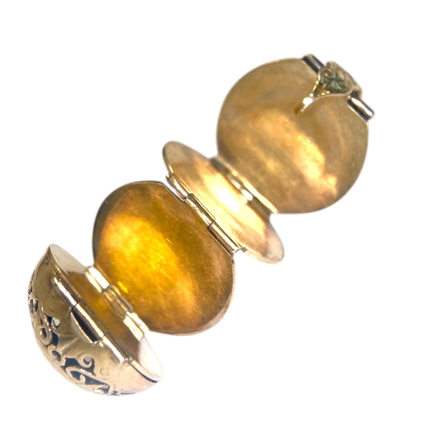 Vintage 14K Gold Folding Locket Orb Pendant