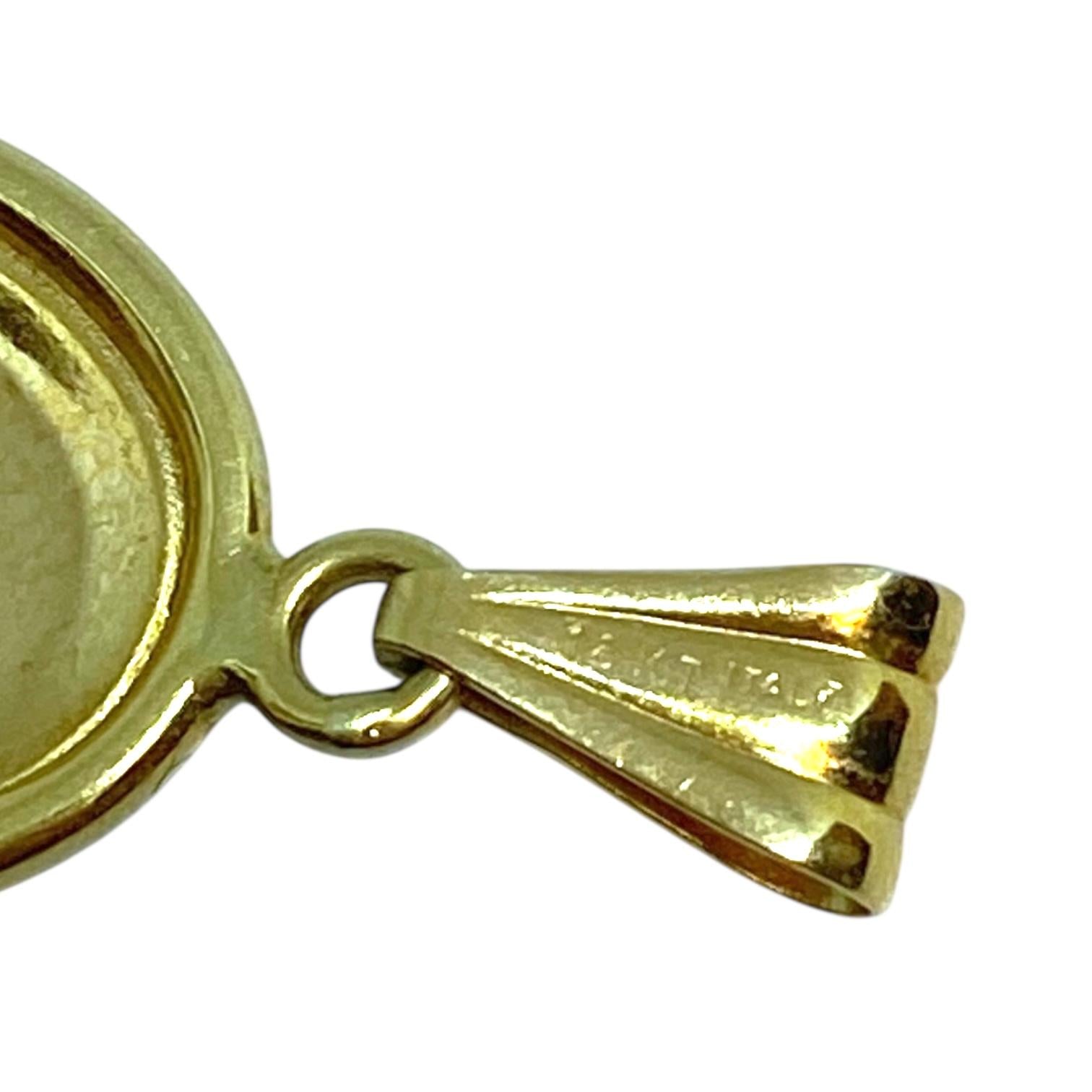 Vintage 18K Gold and Platinum Cameo Pendant