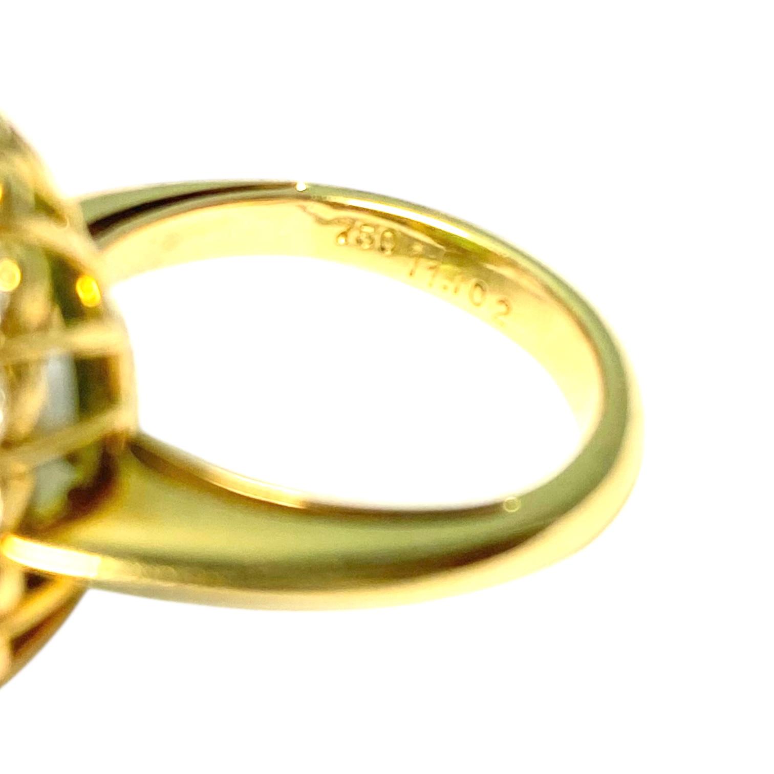 18K Yellow Gold Large Peridot and Diamond Ring