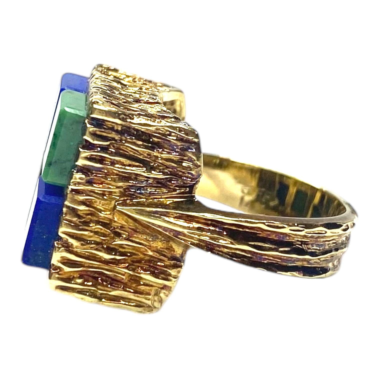 Vintage F&F Felger 14K Lapis Lazuli & Turquoise Ring
