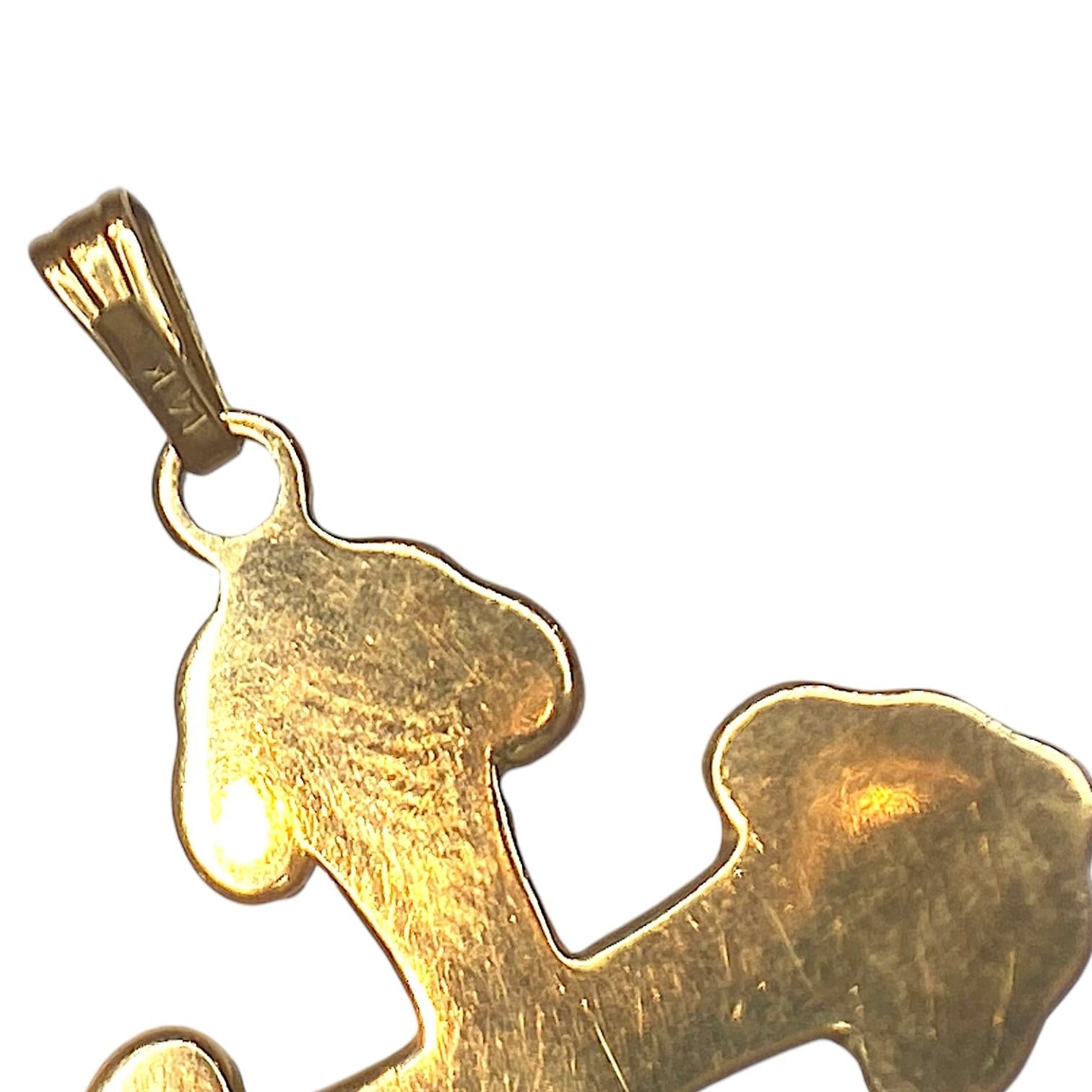 Vintage 14K Gold Inlay Opal Cross Pendant