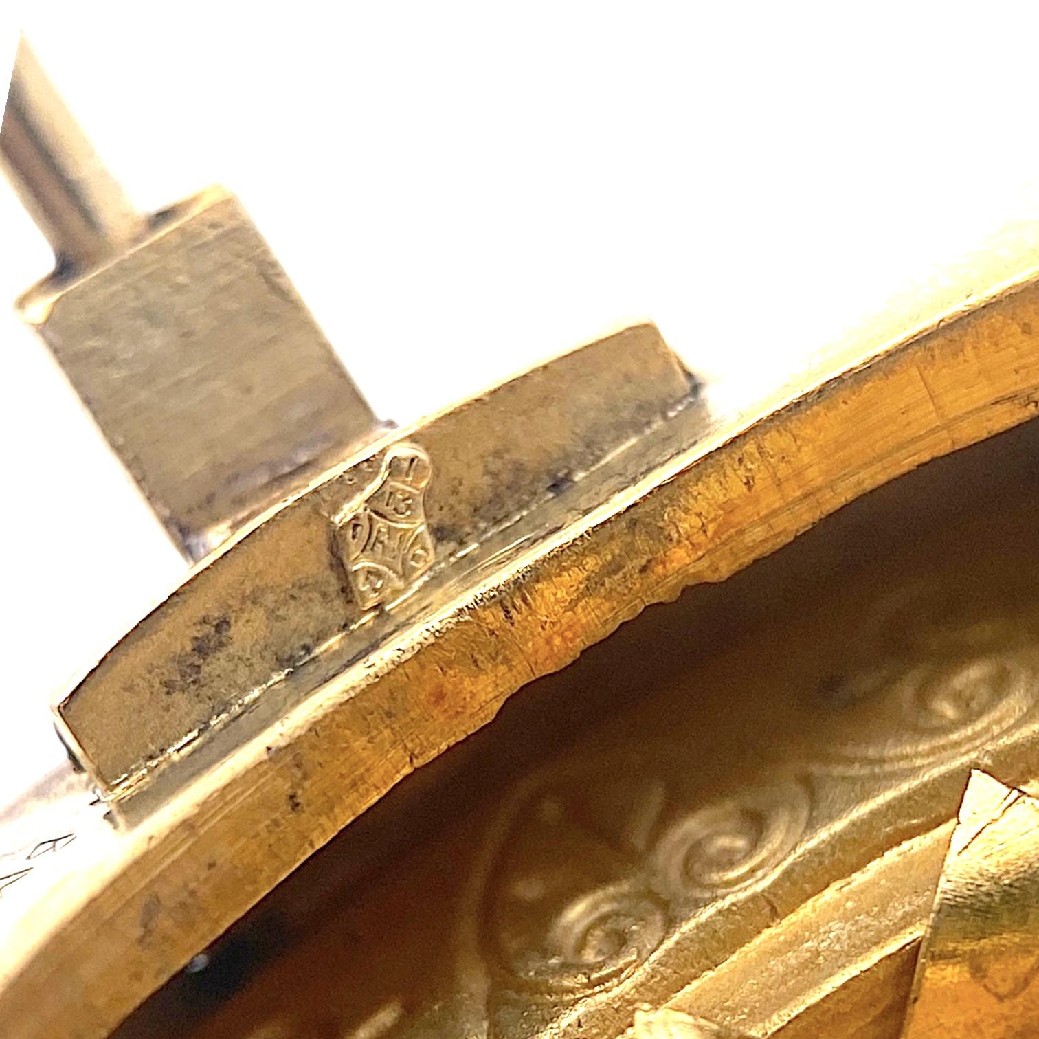 Etruscan Revival Antique 14K Pearl Brooch