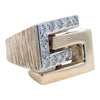 Vintage 14K Gold Mid Century Geometric Diamond Ring