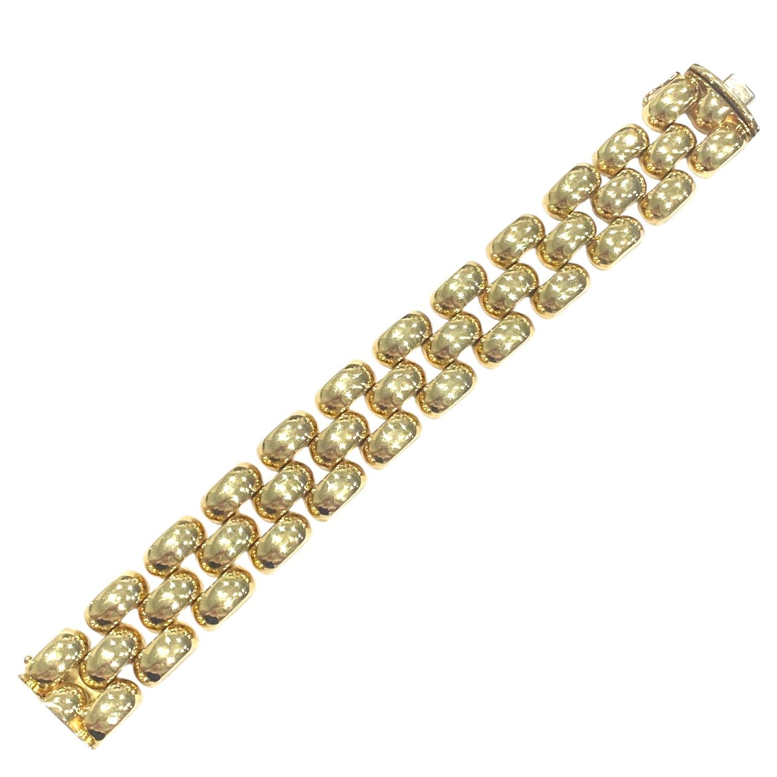 Vintage 14K Yellow Gold Wide Links Bracelet