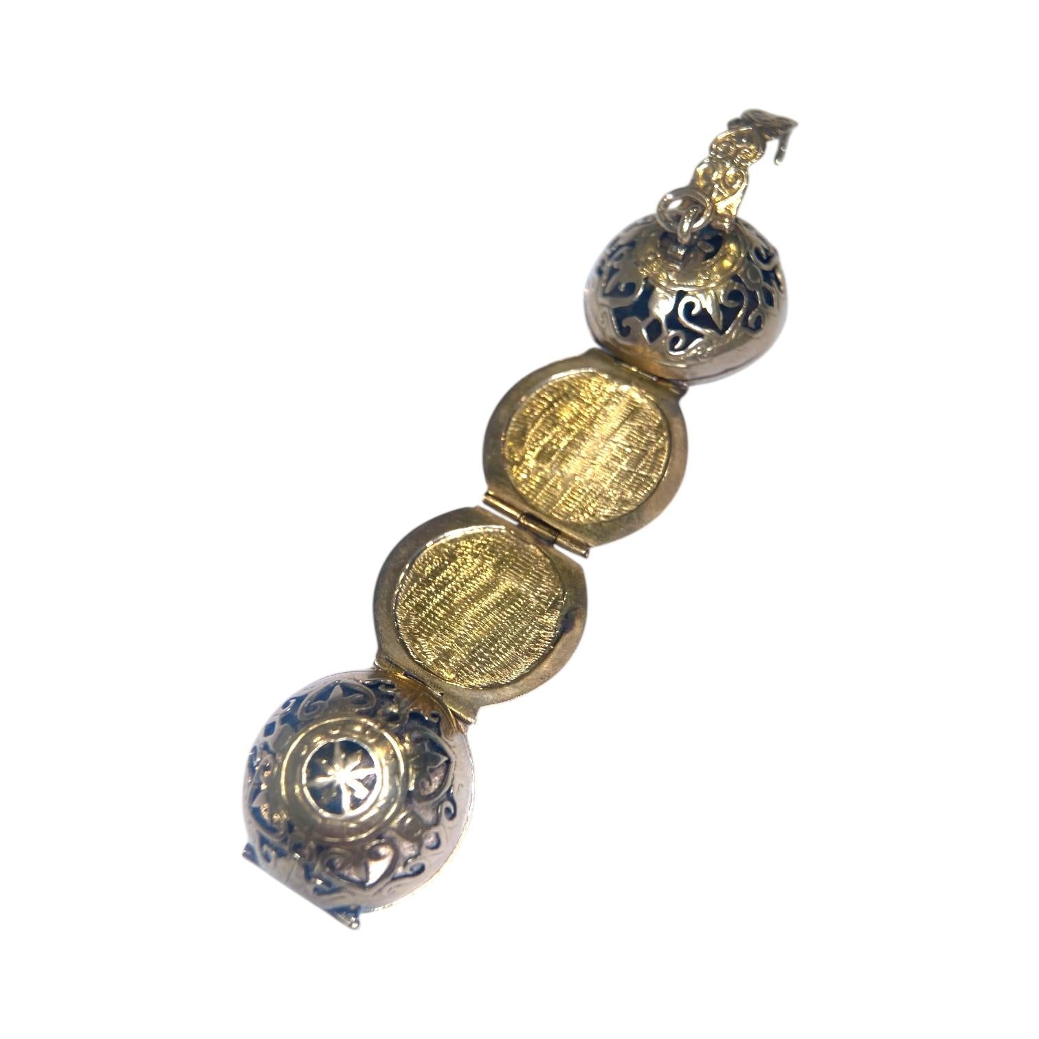 Vintage 14K Gold Folding Locket Orb Pendant