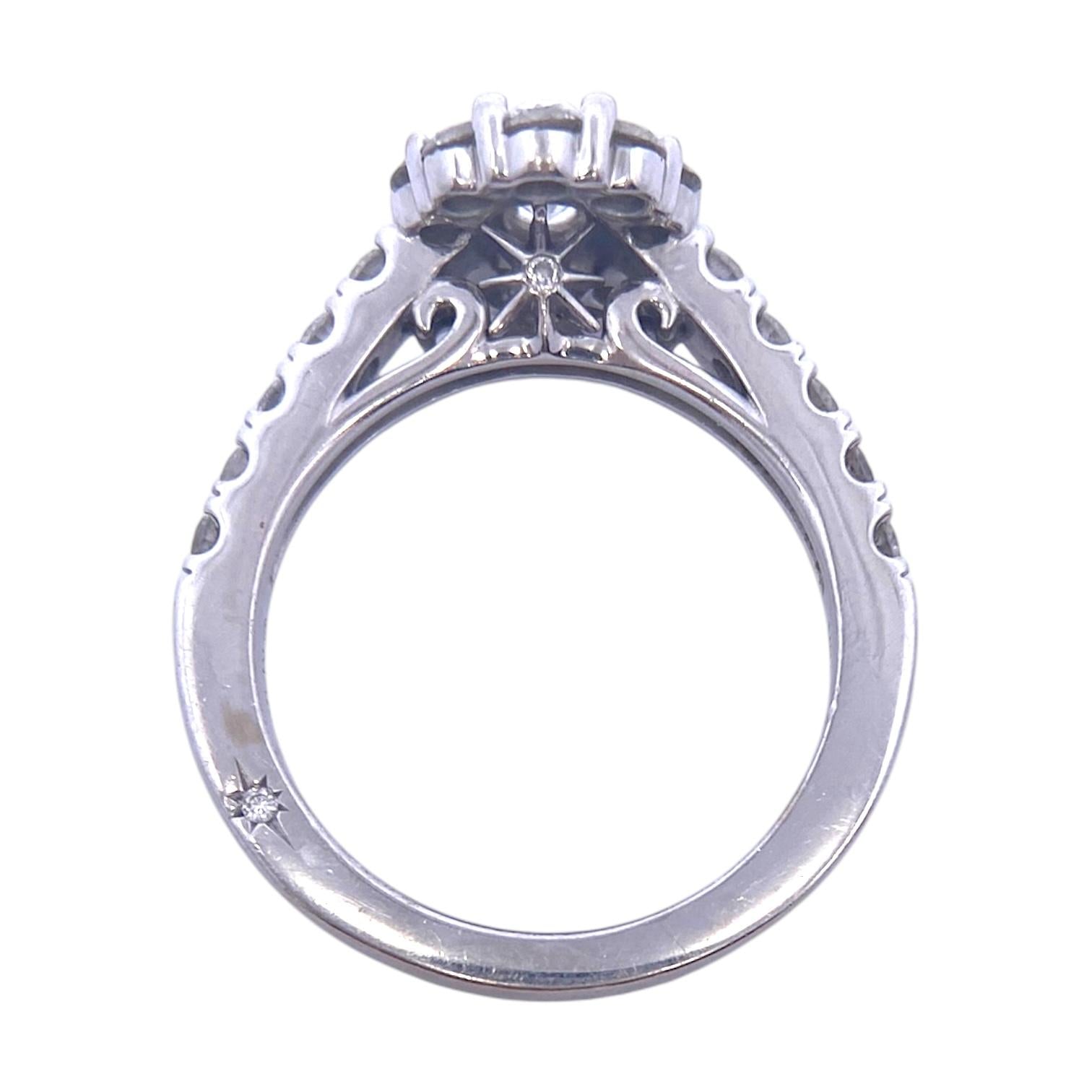 Marchesa 18K White Gold Oval Diamond Engagement Ring